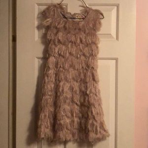 Mia Joy Joyfolie tan fringe girls dress size 10